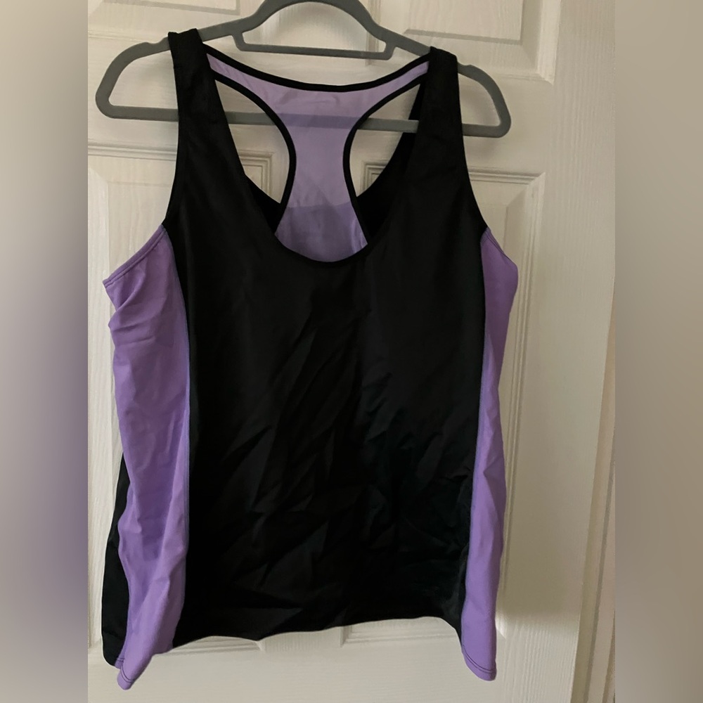 Women's Black and Purple Shapewear Tank Top